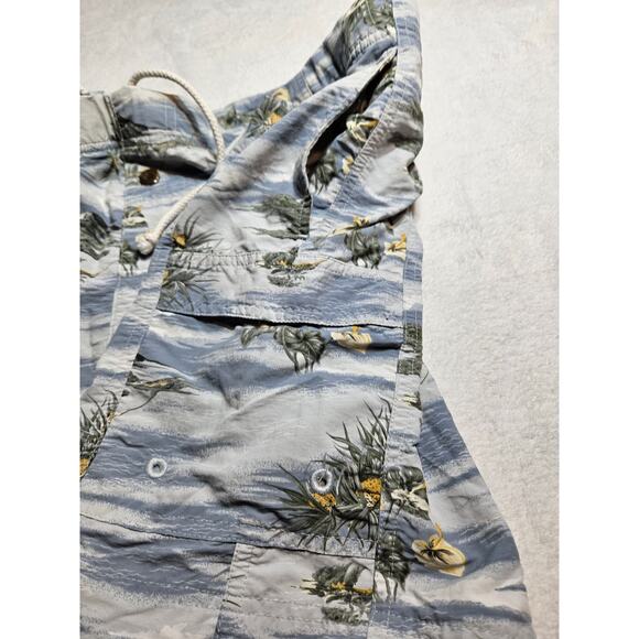 Tommy Bahama Men’s Board Swim Trunks Hawaiian Tropical Blue Medium - Picture 3 of 10